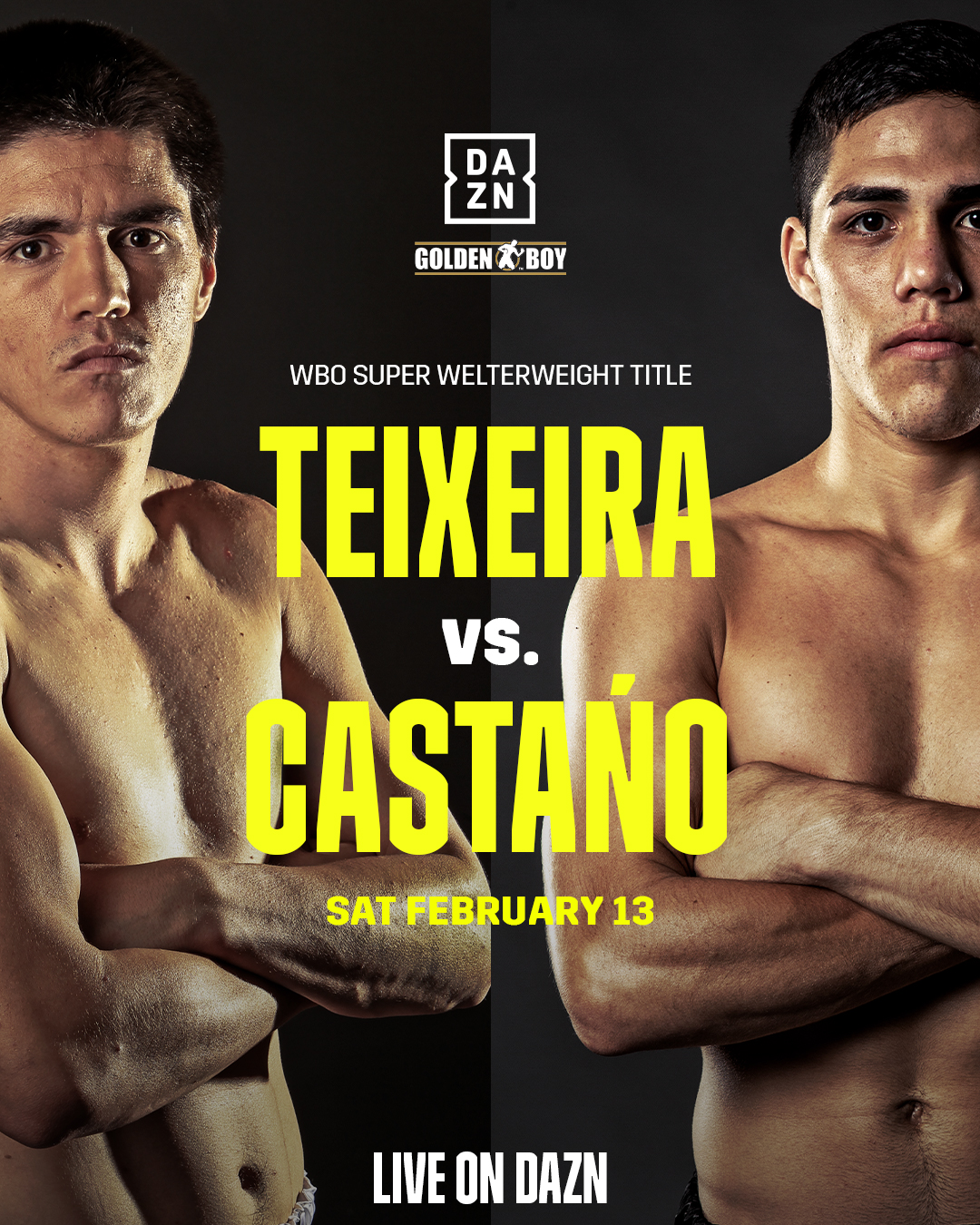 JOSEPH ‘JOJO’ DIAZ JR. TO DEFEND IBF JUNIOR LIGHTWEIGHT WORLD TITLE AGAINST SHAVKATDZHON ‘SHERE KHAN’ RAKHIMOV PATRICK TEIXEIRA TO DEFEND WBO JUNIOR MIDDLEWEIGHT WORLD TITLE AGAINST BRIAN ‘EL BOXI’ CASTAÑO IN CO-MAIN EVENT SATURDAY, FEB. 13 AND STREAMED LIVE ON DAZN