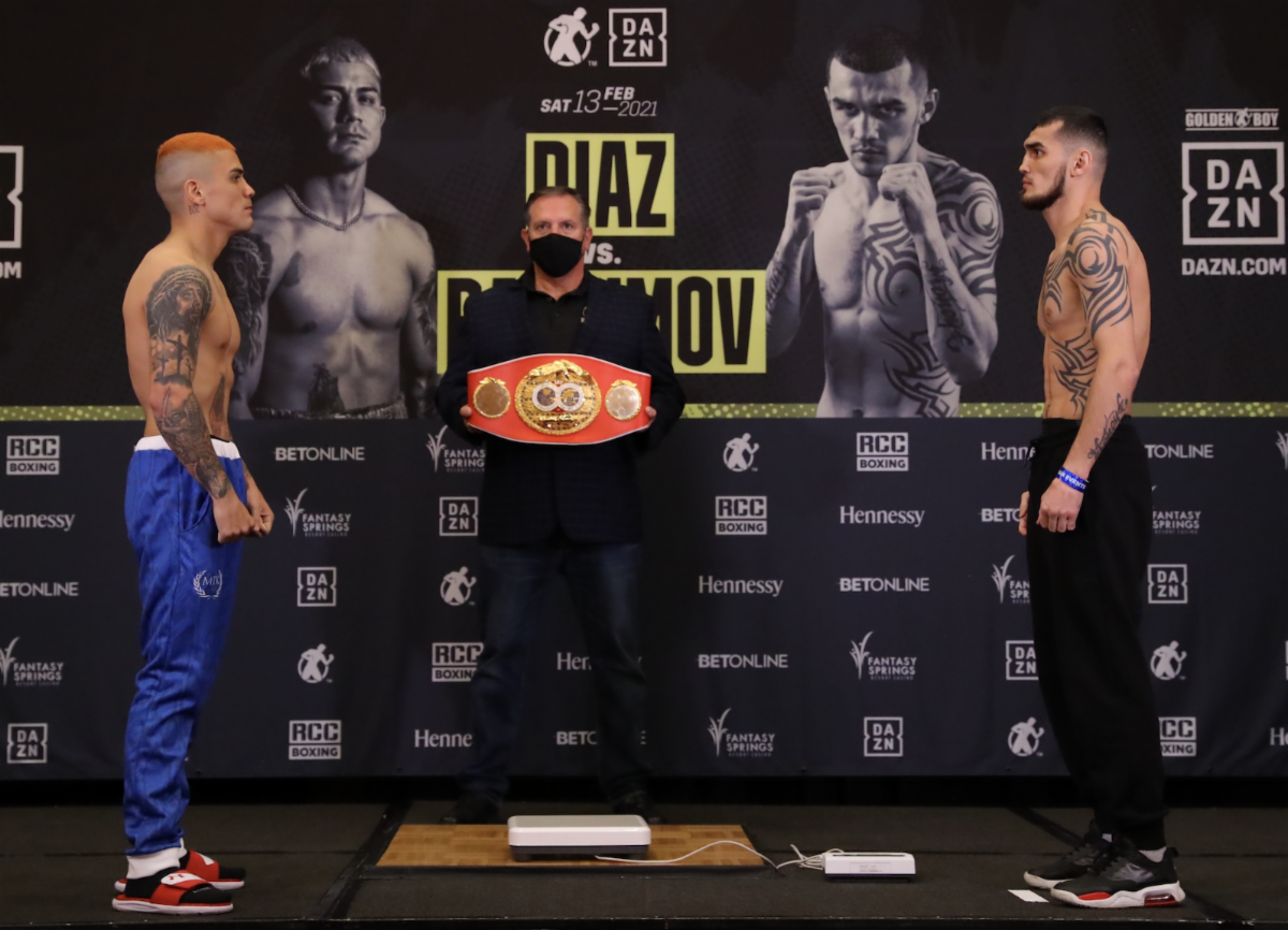 JOSEPH DIAZ JR. VS. SHAVKAT RAKHIMOV OFFICIAL WEIGHTS