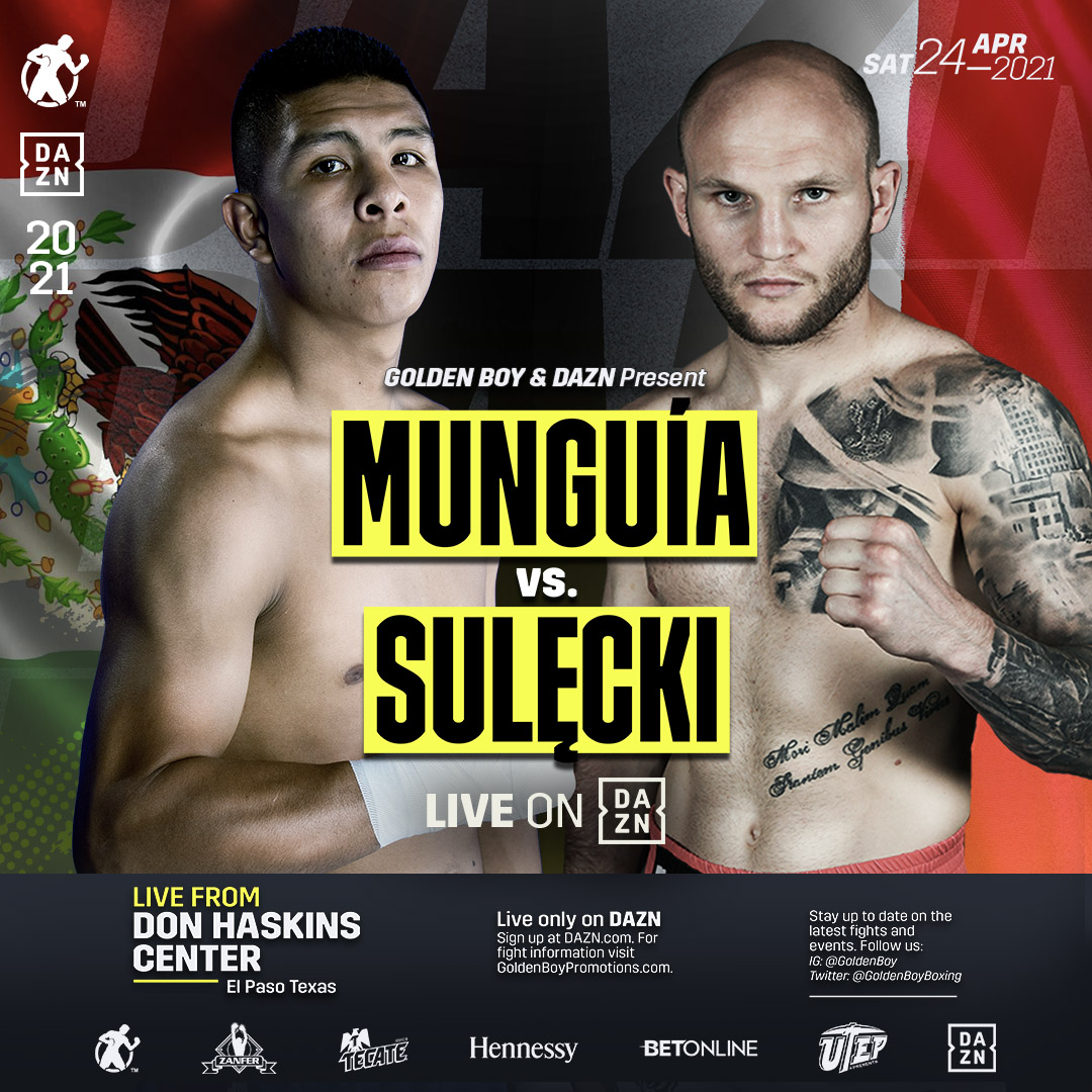 Jaime Munguia to Face Maciej Sulęcki at UTEP Don Haskins Center in El Paso, TX