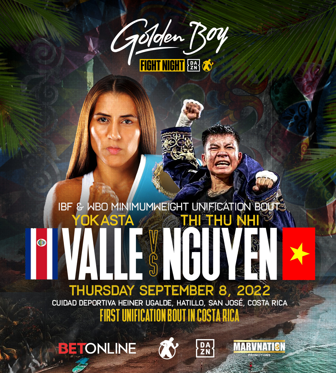 GOLDEN BOY FIGHT NIGHT ON DAZN VENTURES TO COSTA RICA FOR A WORLD TITLE UNIFICATION